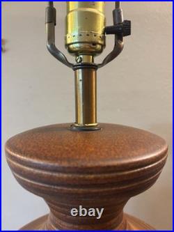 Large Vintage 1960s Ceramic Art Pottery Table Lamp Mid Century Modern Lighting