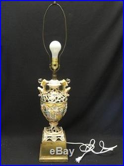 Large Vintage Italian Capodimonte Angels Table Lamp 20 Elaborate & Impressive
