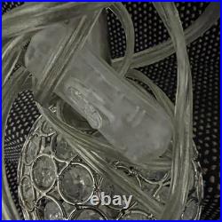 Large Vintage Three Tiered Glass Ball Crystal Electric Lamp MID Century 29