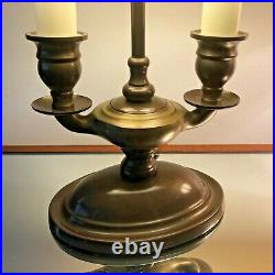 Laura Ashley Vintage Brass Pair Table Lamps & Shades French Bouillotte Style GC