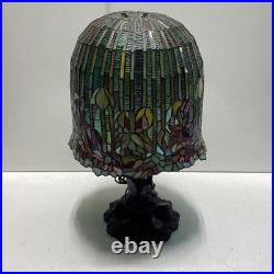 Lily Pond Stain Glass Lamp. 22 inch Tall Vintage Tiffany Style Table Top Lamp