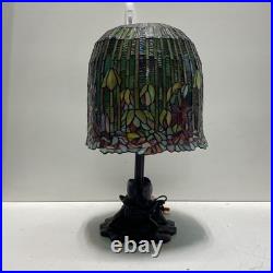 Lily Pond Stain Glass Lamp. 22 inch Tall Vintage Tiffany Style Table Top Lamp