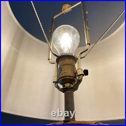 MCM MID Century Basket Table Lamp! Wicker Rattan Atomic Vtg 70's Light Retro