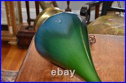 MCM Royal Haeger 50's Etruscan Blue Green Lava Drip Glazed Ceramic Lamp No Shade