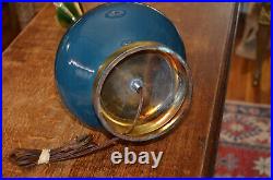 MCM Royal Haeger 50's Etruscan Blue Green Lava Drip Glazed Ceramic Lamp No Shade