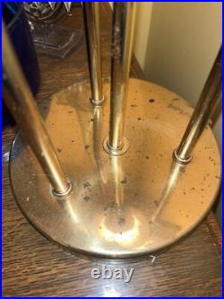 MCM White Calla Lily Brass Table Lamp 3-Way 32 Tall Hollywood Regency Vintage MCM White Calla Lily Brass Table Lamp 3-Way 32 Tall Hollywood Regency Vintage