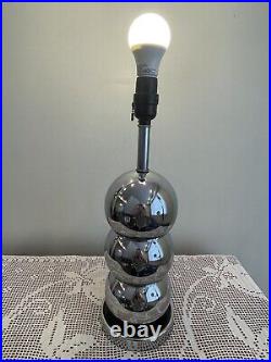 MCM chrome balls table lamp Vintage chrome stacked spheres accent lamp