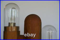 MID CENTURY MODERN TEST TUBE CACTUS FLOOR/TABLE LAMP! EAMES VTG WOOD 1970's 29