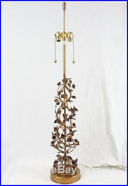 Marbro Italian Tole Gilt Metal Topiary Tree Table Lamp Vintage Hollywood Regency