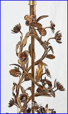 Marbro Italian Tole Gilt Metal Topiary Tree Table Lamp Vintage Hollywood Regency