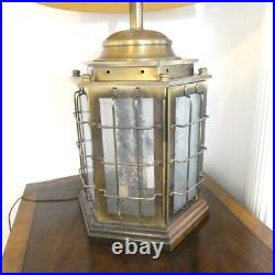 Maritime Ships Lantern Brass Table Lamp Vintage Nautical