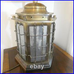 Maritime Ships Lantern Brass Table Lamp Vintage Nautical