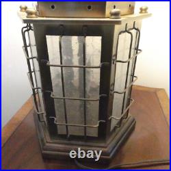 Maritime Ships Lantern Brass Table Lamp Vintage Nautical
