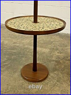 Martz Marshall Vtg Mid Century Modern Wood Pottery Ceramic Tile Table Floor Lamp