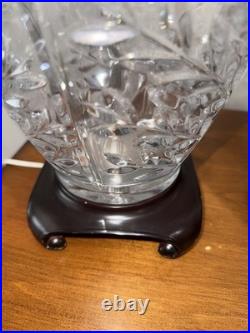 Matching Pair Crystal Table Lamps Vintage Heavy Unbranded