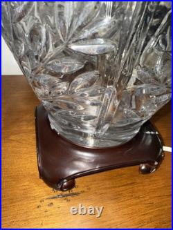 Matching Pair Crystal Table Lamps Vintage Heavy Unbranded