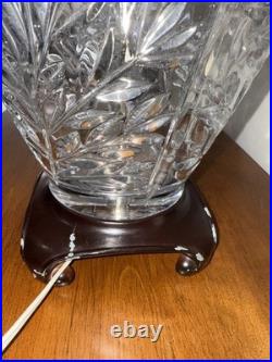Matching Pair Crystal Table Lamps Vintage Heavy Unbranded