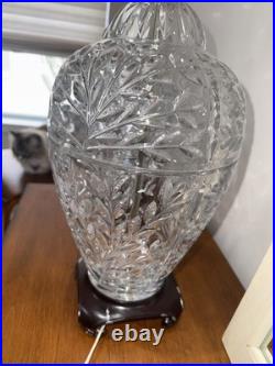 Matching Pair Crystal Table Lamps Vintage Heavy Unbranded