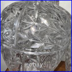 Matching Pair Crystal Table Lamps Vintage Heavy Unbranded