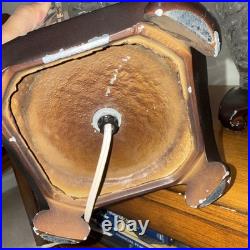 Matching Pair Crystal Table Lamps Vintage Heavy Unbranded