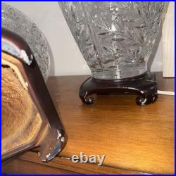 Matching Pair Crystal Table Lamps Vintage Heavy Unbranded