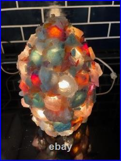 Mid-Century Modern Agate Semi Precious Stones Lamp