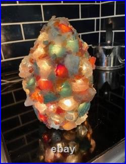 Mid-Century Modern Agate Semi Precious Stones Lamp