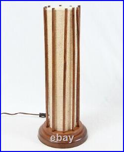 Mid Century Modern Sculptural Wood Rod Vintage Table Lamp Modeline Style