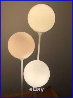 Mid-Century Modern White 3-Globe Orb Table Lamp Lightolier VINTAGE! Atomic