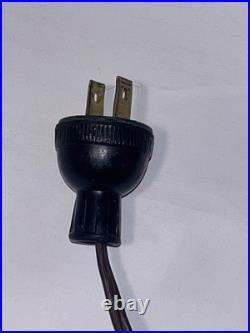 Mid Century Modern White Porcelain & Teak Genie Table Lamp 1960s Wood Vintage