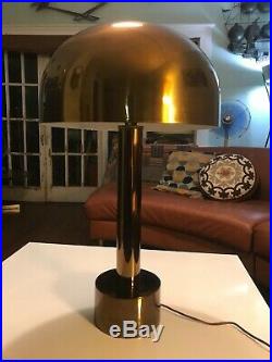 Mid century modern vintage Brass chrome Laurel mushroom 3 way table lamp