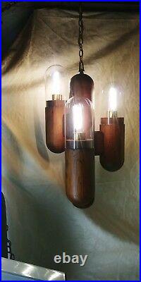 Modeline Cactus Beautiful Lamp, hanging swag vintage wood Mid Century Modern MCM