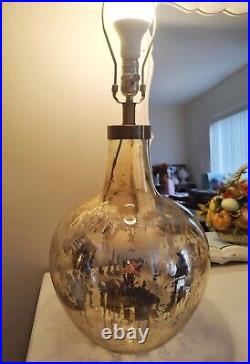 Modern Golden Mercury Rounded Glass Table Lamp 27 Year 1990 Home Decor Vintage