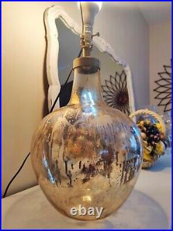 Modern Golden Mercury Rounded Glass Table Lamp 27 Year 1990 Home Decor Vintage