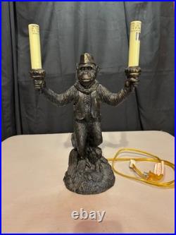 Monkey Bellhop Lamp Vintage Double Table Lamp without Shades 15.5 Inches Tall
