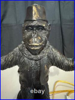 Monkey Bellhop Lamp Vintage Double Table Lamp without Shades 15.5 Inches Tall