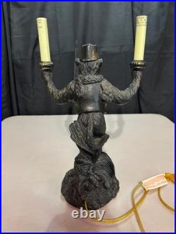 Monkey Bellhop Lamp Vintage Double Table Lamp without Shades 15.5 Inches Tall