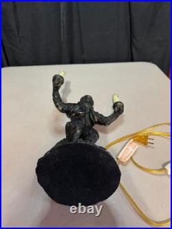 Monkey Bellhop Lamp Vintage Double Table Lamp without Shades 15.5 Inches Tall