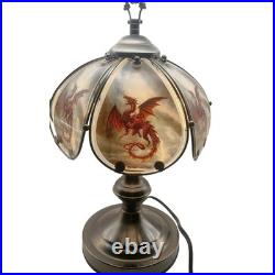 OK Lighting Dragon Touch Lamp 15 Glass Fantasy Table Lamp Vintage