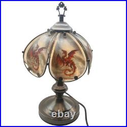 OK Lighting Dragon Touch Lamp 15 Glass Fantasy Table Lamp Vintage