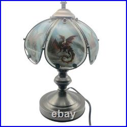 OK Lighting Dragon Touch Lamp 15 Glass Fantasy Table Lamp Vintage