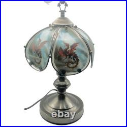 OK Lighting Dragon Touch Lamp 15 Glass Fantasy Table Lamp Vintage