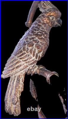 ONE VINTAGE 20 CENTURY 36 in BRASS COCKATOO'S TABLE LAMPS EU (2 AVAILABLE)