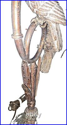 ONE VINTAGE 20 CENTURY 36 in BRASS COCKATOO'S TABLE LAMPS EU (2 AVAILABLE)