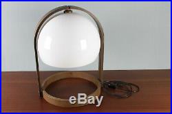 Original Temde Design Globe Tischlampe 70's Vintage Table Lamp Nussbaum Teak
