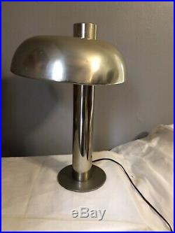 Original Vintage Mid Century Modern Aluminum & Chrome Table Lamp Laurel