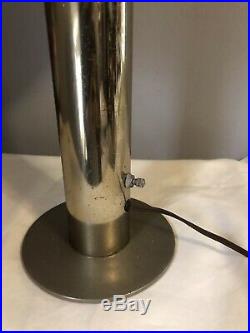 Original Vintage Mid Century Modern Aluminum & Chrome Table Lamp Laurel