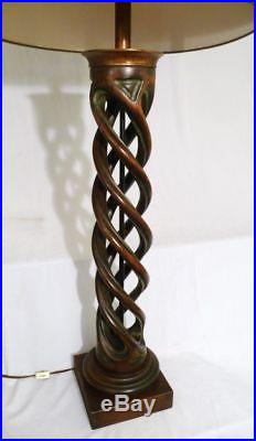 PAIR VTG James Mont Spiral Helix Wood Lamps Published