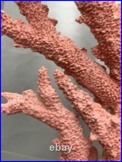 PAIR Vintage Lucite Coral Pink Sculptural Table Lamps Hollywood Regency MCM CHic