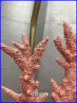 PAIR Vintage Lucite Coral Pink Sculptural Table Lamps Hollywood Regency MCM CHic PAIR Vintage Lucite Coral Pink Sculptural Table Lamps Hollywood Regency MCM CHic